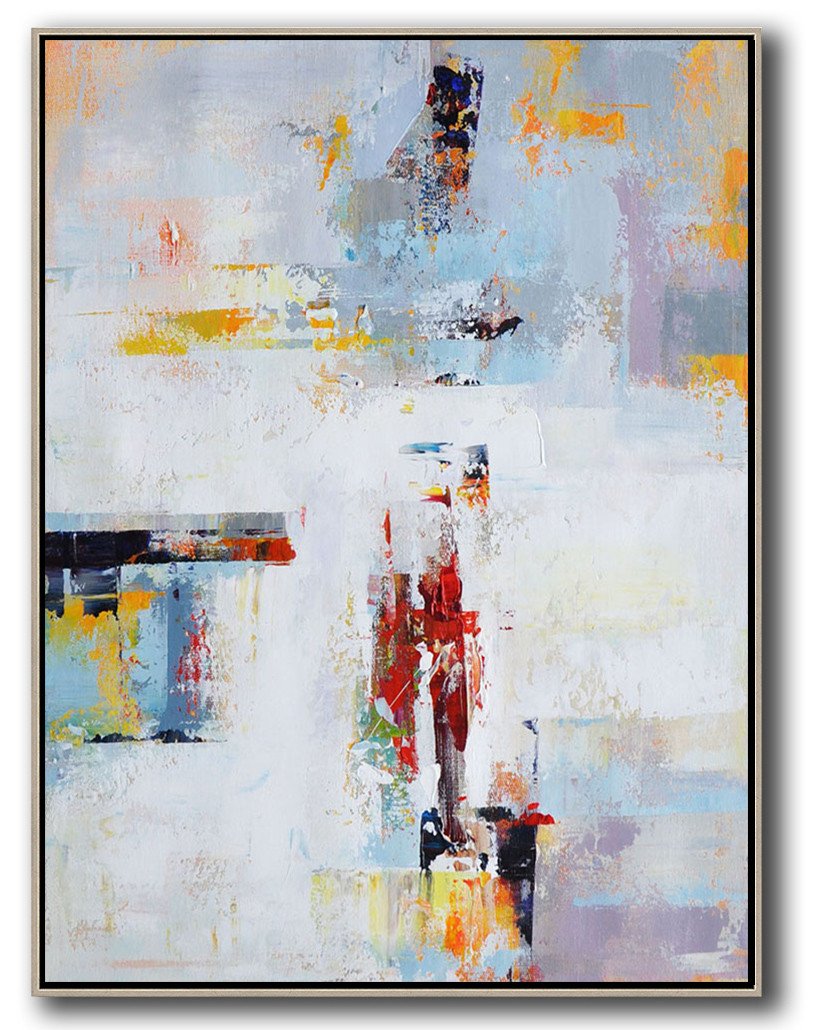 Vertical Palette Knife Contemporary Art #L3B - Large Canvas Photo Prints Large